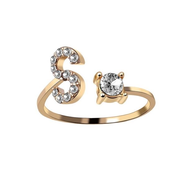 New Design Adjustable 26 Initial Letter Ring Fashion Jewelry For Women Simple Elegant Jewelry - Image 4