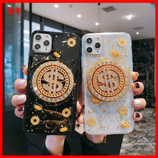 3D Diamond Dollar Turnplate Phone Case Luxury Designer - Image 2