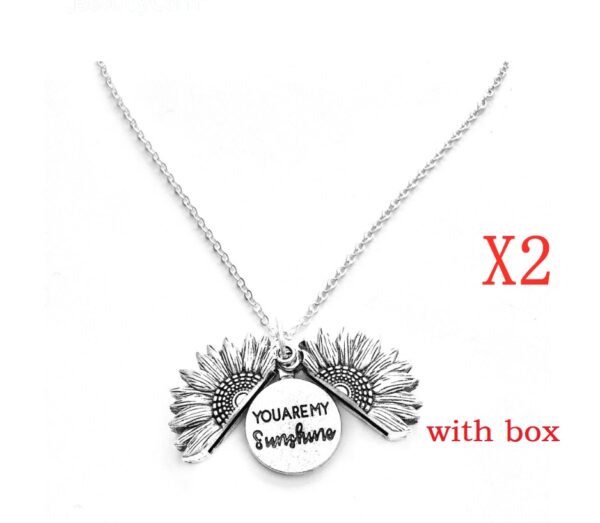 Sunflower Double Lettering Necklace - Image 8