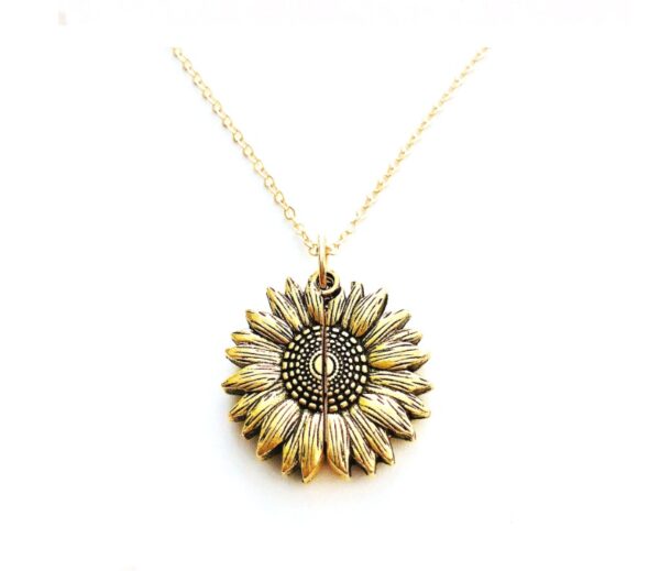 Sunflower Double Lettering Necklace - Image 4