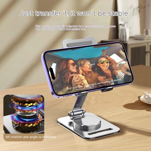 360 Degrees Rotate Metal Desk Mobile Phone Holder Stand For Phone Pad Adjustable Desktop Tablet Holderl Table Cell Phone Stand - Image 5