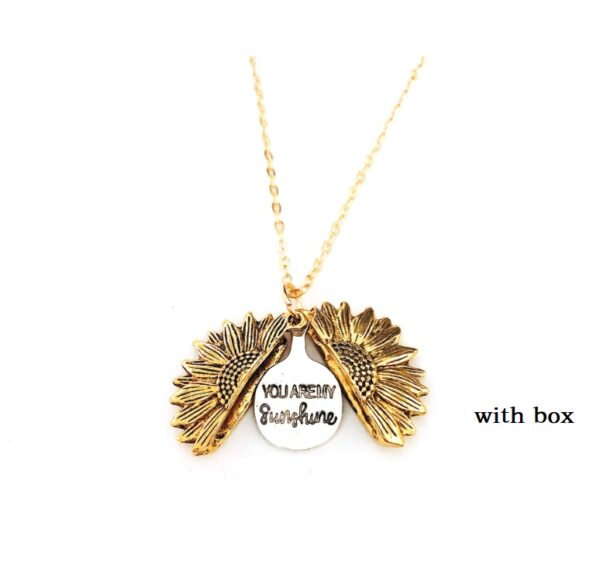 Sunflower Double Lettering Necklace - Image 6