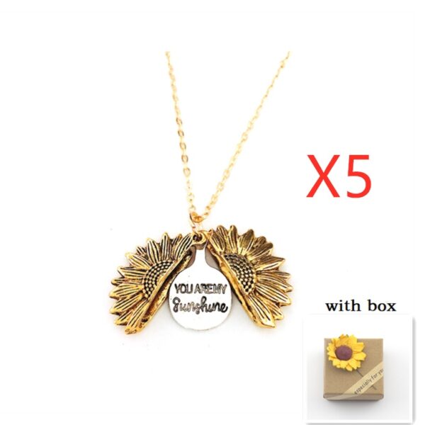 Sunflower Double Lettering Necklace - Image 7