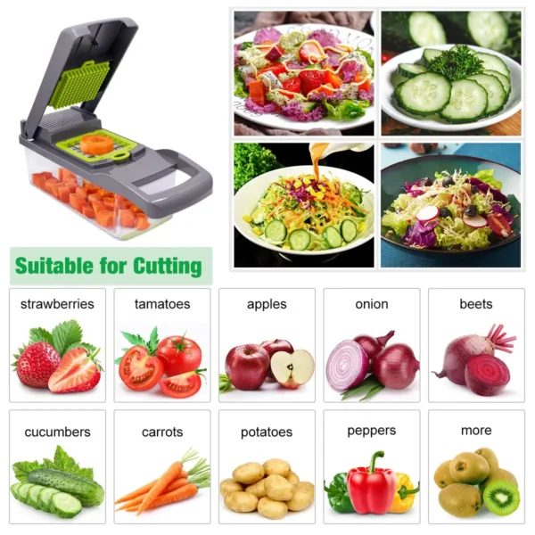 Vegetable Chopper Multifunctional Grater Cutter Kitchen Accessories Manual Fruit Slicer Potatos Shredders Cheese Onions Slicers - Image 15