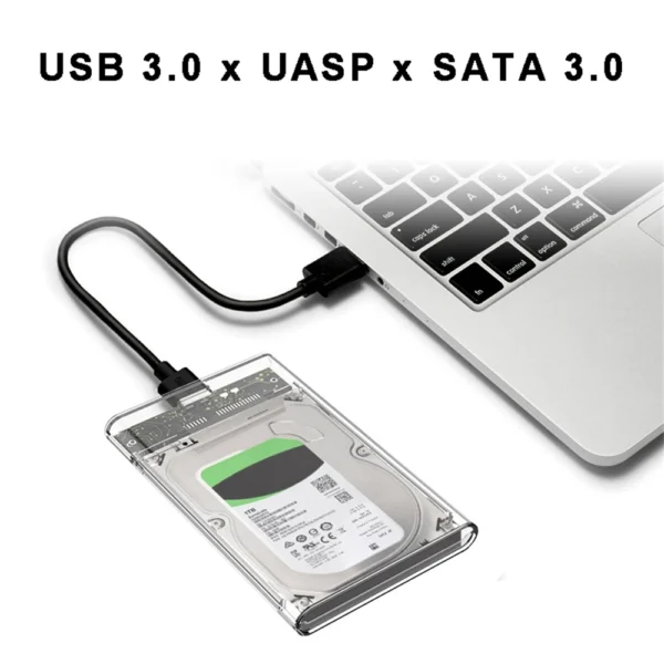 Transparent External Hard Drive 2.5 Inch HDD SSD Case Micro-b To USB3.1 4TB Drive Housing Compatible UASP SATA III Laptop - Image 9