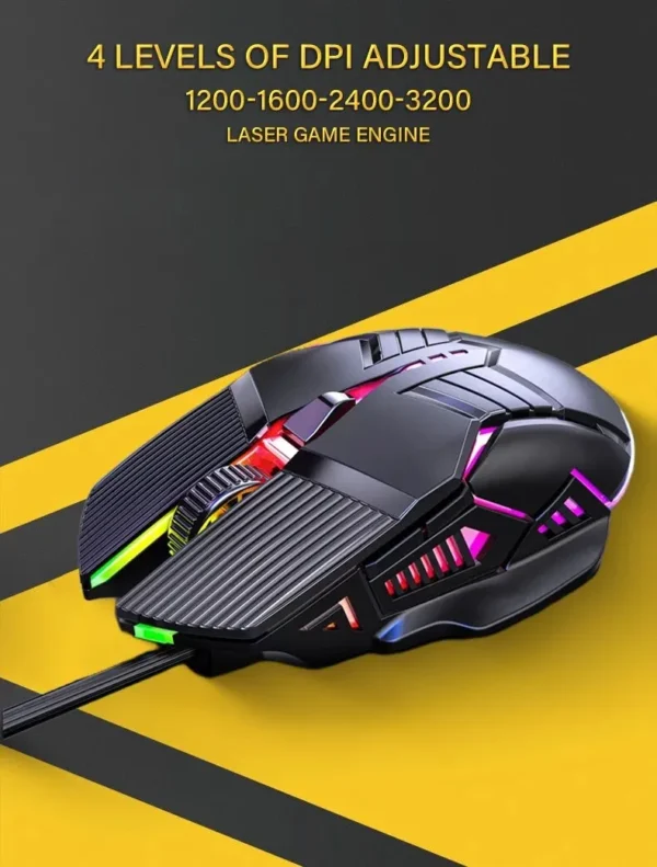 GM6 Wired Mouse RGB Mice Wired Computer Mause LED Backlit Ergonomic Gaming Mouse For Laptop PC - Image 15