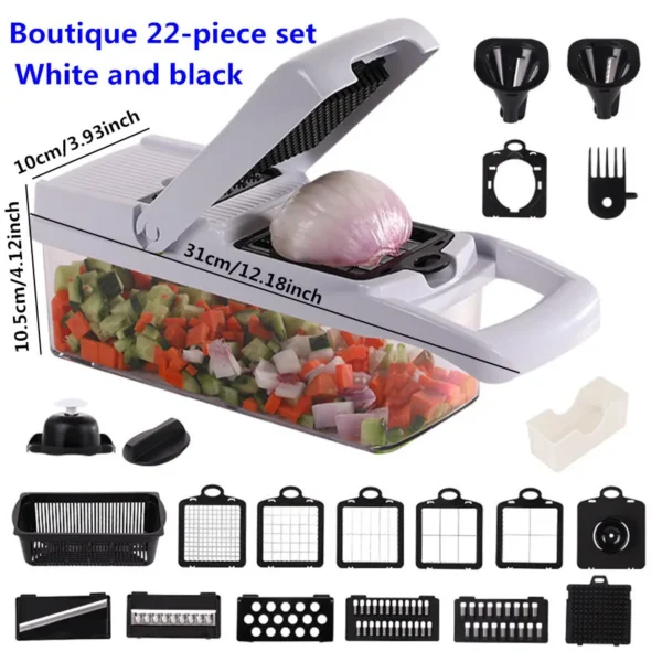 22/26 pcs in 1 Multifunctional Vegetable Chopper Handle Food Grate Cooking Tool Vegetable Slicer Dicer Cut Kitchen Items Gadgets - Image 2