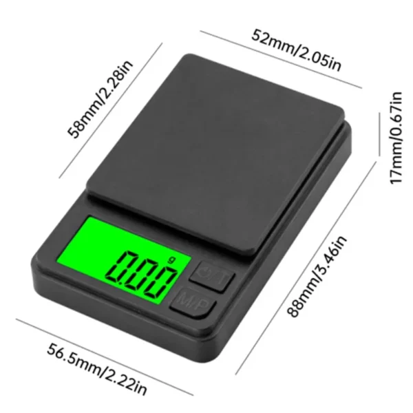 Precision Pocket Scale 1000g X 0.1g - Digital Gram, Food, Jewelry, Ounces/Grains Scale with Backlit LCD - Mini Scale for Travel - Image 4