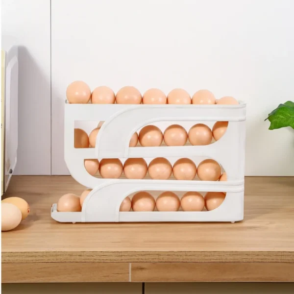 3 Layer / 4 Layer Automatic Egg Roller New Household Kitchen Dedicated Egg Roller Rack Space Saving Large Capacity Egg Organiser - Image 14