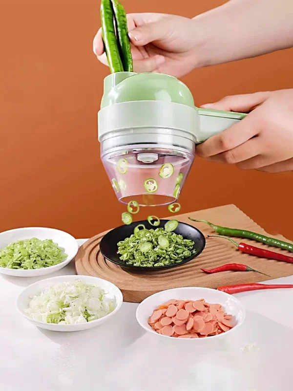 5 in 1 Electric Vegetable Cutter Set  Portable, Rechargeable, Wireless Food Processor & Chopper Machine for Pepper, Garlic& Meat - Image 7