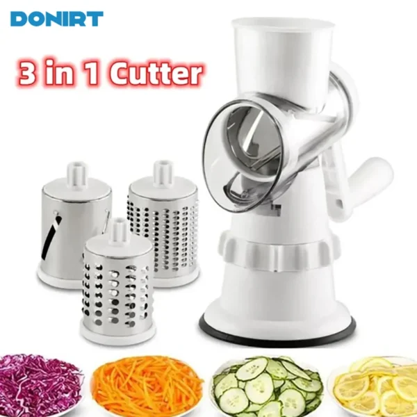 3 In 1 Vegetable Slicer Manual Kitchen Accessories Grater for Vegetable Cutter Round Chopper Mandolin Shredder Potato Home Kitch