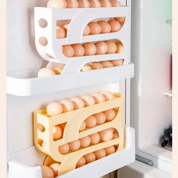 3 Layer / 4 Layer Automatic Egg Roller New Household Kitchen Dedicated Egg Roller Rack Space Saving Large Capacity Egg Organiser - Image 15