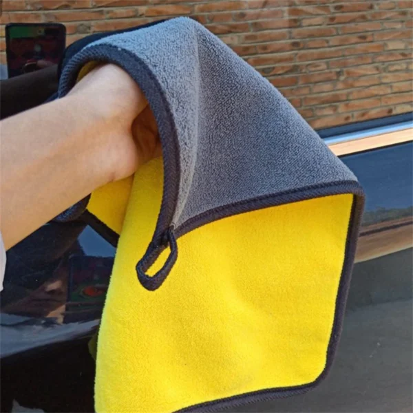 1/2/6pcs Microfiber Cleaning Towel Thicken Soft Drying Cloth Car Body Washing Towels Double Layer Clean Rags Car Accessories - Image 2