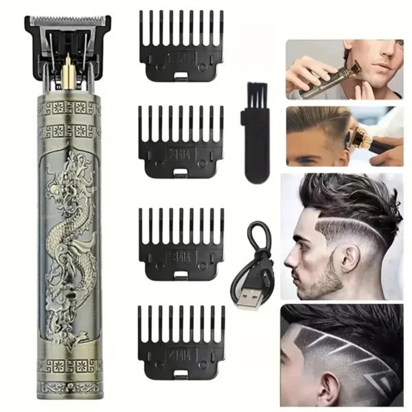 Professional Vintage Electric Rechargeable Hair Clipper Machine Hair Barber Trimmer For Men Hair Cutting - Image 9