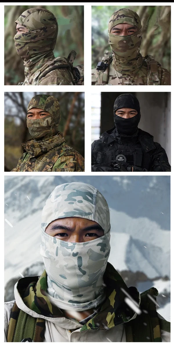 Camouflage Balaclava Hat Cycling Full Face Mask Outdoor Sports Hunting Hiking Ski Mask motorcycle Helmet Inner Cap - Image 40