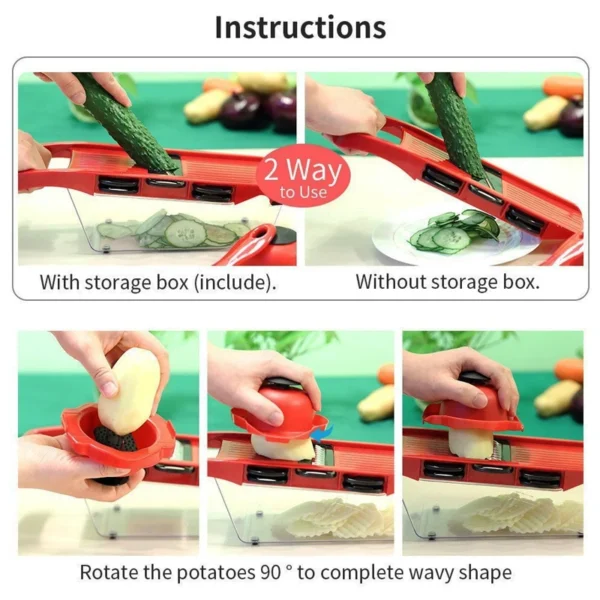 Vegetable Chopper Multifunctional Grater Cutter Kitchen Accessories Manual Fruit Slicer Potatos Shredders Cheese Onions Slicers - Image 26