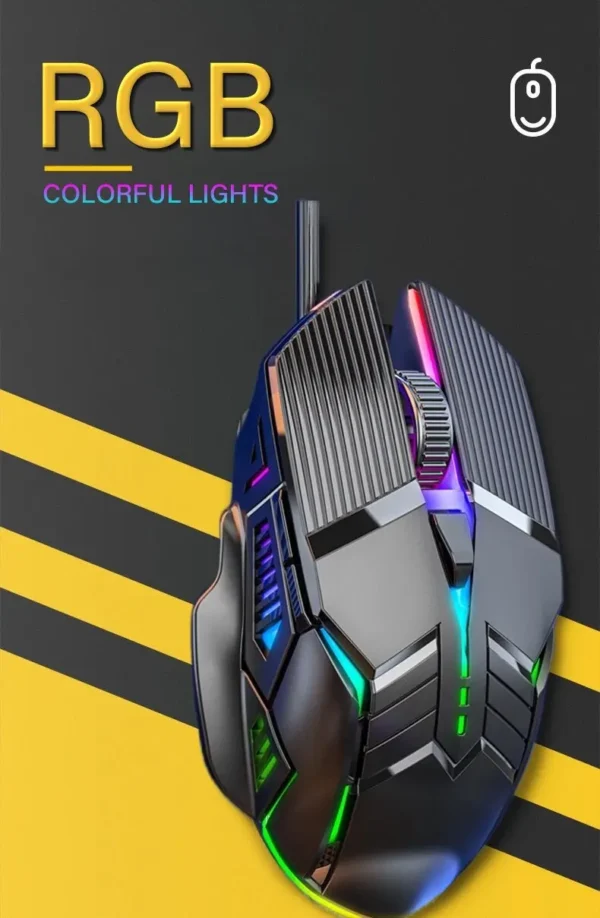 GM6 Wired Mouse RGB Mice Wired Computer Mause LED Backlit Ergonomic Gaming Mouse For Laptop PC - Image 10