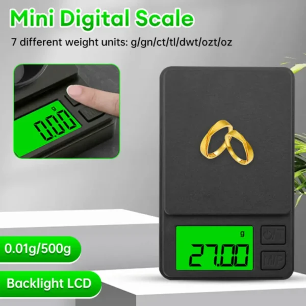 Precision Pocket Scale 1000g X 0.1g - Digital Gram, Food, Jewelry, Ounces/Grains Scale with Backlit LCD - Mini Scale for Travel - Image 12