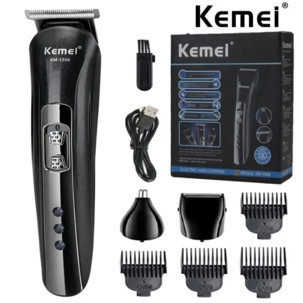 Kemei KM-1506 3 in 1 Electric Shaver USB Charging Hair trimmer Electric Rechargeable Nose Professional Shaving Machine - Image 7