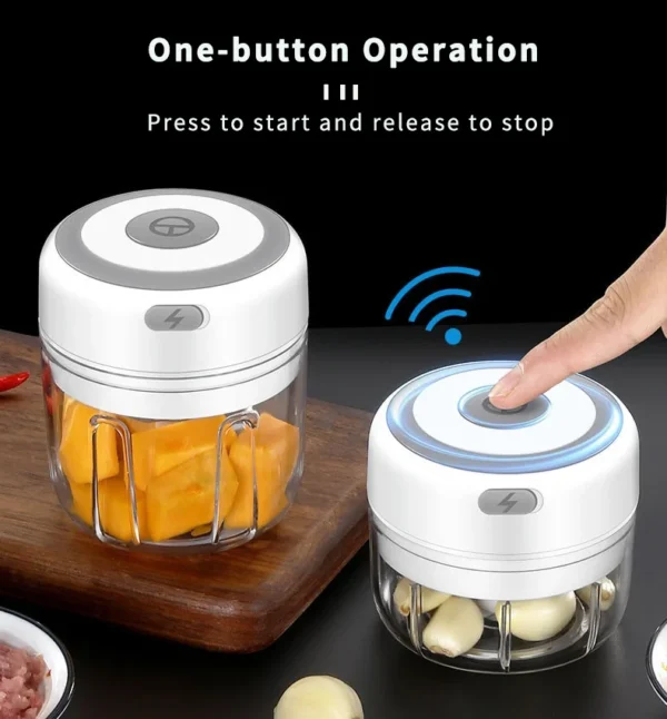 Mini Electric Garlic Grinder Chili Vegetable Chopper 100/250ML Wireless Portable Mixer Machine Crusher Kitchen Blender - Image 14