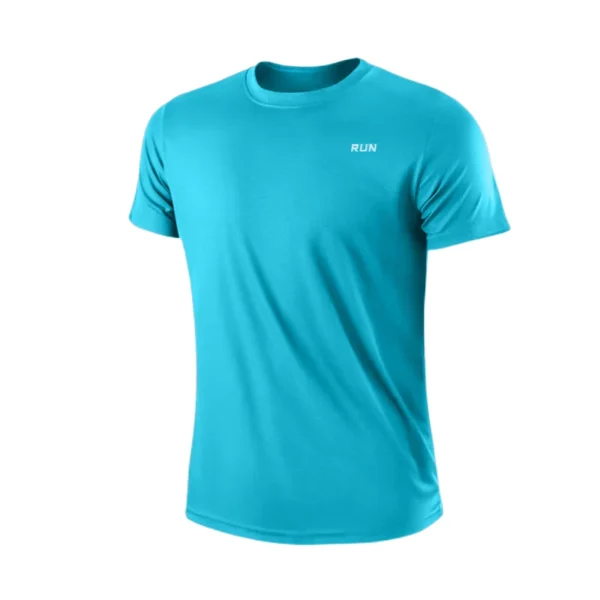 Men's Quick Dry Short Sleeve Gym Running Moisture Wicking Round Neck T-Shirt Training Exercise Gym Sport Shirt Tops Lightweight - Image 13