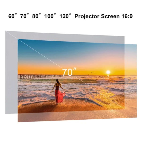 Portable Projector Screen Simple Curtain Anti-Light 60/70/80/100/120 Inches Projection Screens for Home Outdoor Office Projector - Image 8