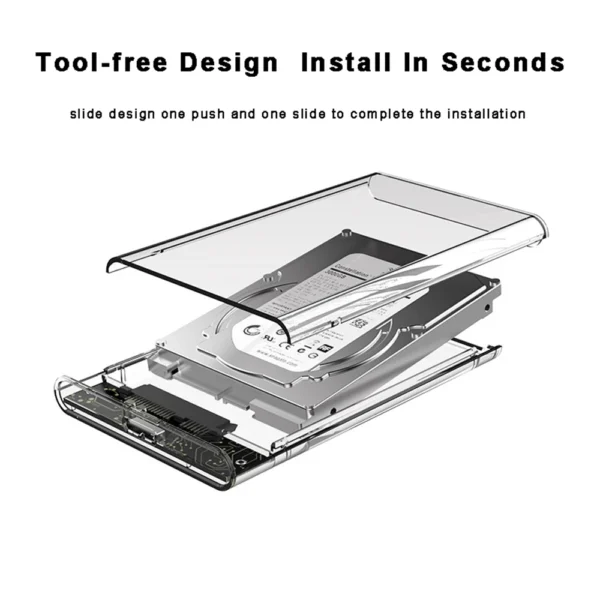 Transparent External Hard Drive 2.5 Inch HDD SSD Case Micro-b To USB3.1 4TB Drive Housing Compatible UASP SATA III Laptop - Image 10