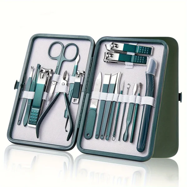 Professional 7/10/12/18 Piece Nail Care Kit Stainless Steel Manicure & Pedicure Set Nail Clipper Set with Travel Case - Image 12