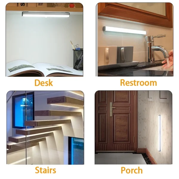 LED Motion Sensor Light Wireless LED Night Light Type C Rechargeable Light Cabinet Wardrobe Lamp Staircase Backlight For Kitchen - Image 17