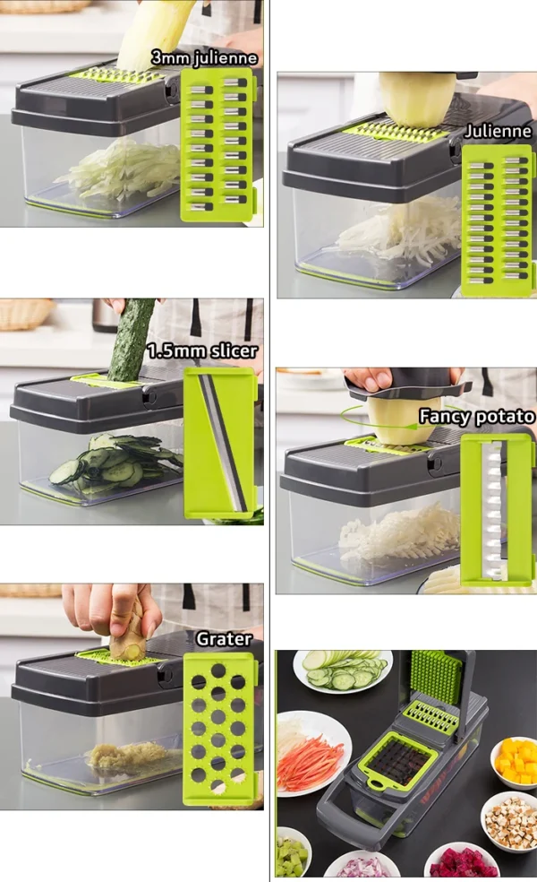 Vegetable Chopper Multifunctional Grater Cutter Kitchen Accessories Manual Fruit Slicer Potatos Shredders Cheese Onions Slicers - Image 10