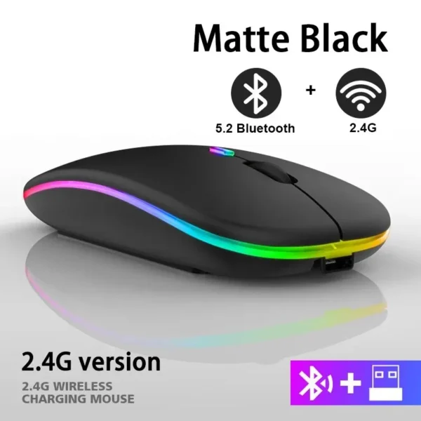 Wireless Mouse RGB Rechargeable Bluetooth Mice Wireless Computer Mause LED Backlit Ergonomic Gaming Mouse for Laptop PC 3600DPI - Image 10