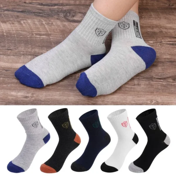 5Pairs Breathable Cotton Sports Stockings Men Bamboo Fiber Autumn and Winter Men Socks Sweat Absorption Deodorant Business Sox - Image 4