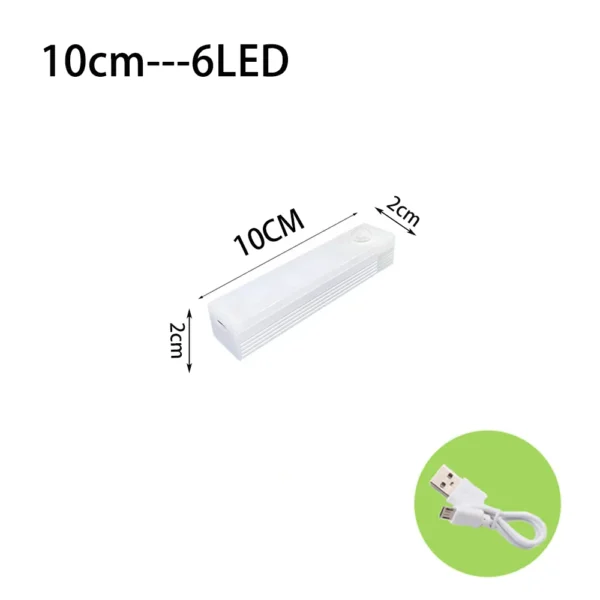 LED Motion Sensor Light Wireless LED Night Light Type C Rechargeable Light Cabinet Wardrobe Lamp Staircase Backlight For Kitchen - Image 10