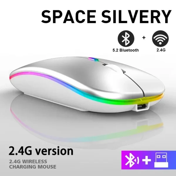 Wireless Mouse RGB Rechargeable Bluetooth Mice Wireless Computer Mause LED Backlit Ergonomic Gaming Mouse for Laptop PC 3600DPI - Image 7