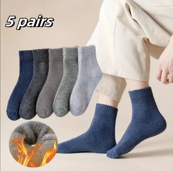 5Pairs Breathable Cotton Sports Stockings Men Bamboo Fiber Autumn and Winter Men Socks Sweat Absorption Deodorant Business Sox - Image 19