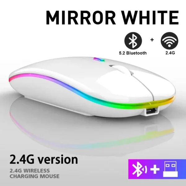 Wireless Mouse RGB Rechargeable Bluetooth Mice Wireless Computer Mause LED Backlit Ergonomic Gaming Mouse for Laptop PC 3600DPI - Image 8