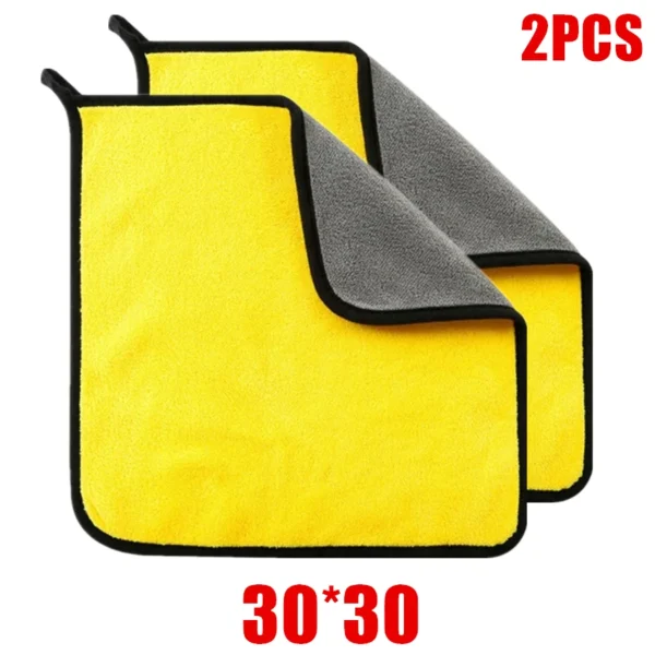 1/2/6pcs Microfiber Cleaning Towel Thicken Soft Drying Cloth Car Body Washing Towels Double Layer Clean Rags Car Accessories - Image 12