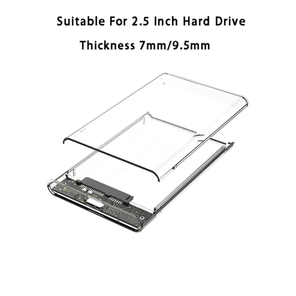 Transparent External Hard Drive 2.5 Inch HDD SSD Case Micro-b To USB3.1 4TB Drive Housing Compatible UASP SATA III Laptop - Image 11