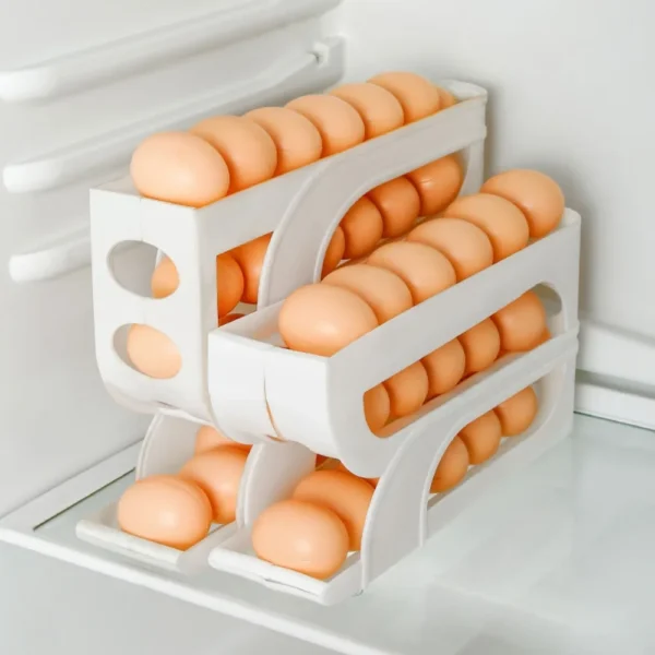 3 Layer / 4 Layer Automatic Egg Roller New Household Kitchen Dedicated Egg Roller Rack Space Saving Large Capacity Egg Organiser - Image 3