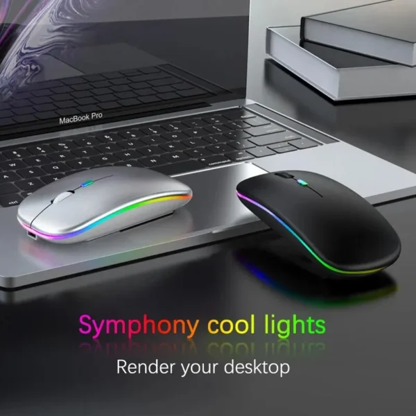 Wireless Mouse RGB Rechargeable Bluetooth Mice Wireless Computer Mause LED Backlit Ergonomic Gaming Mouse for Laptop PC 3600DPI - Image 5