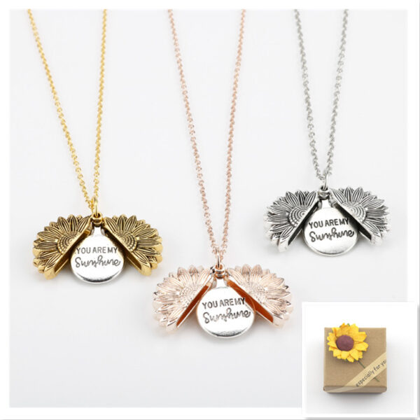 Sunflower Double Lettering Necklace - Image 3