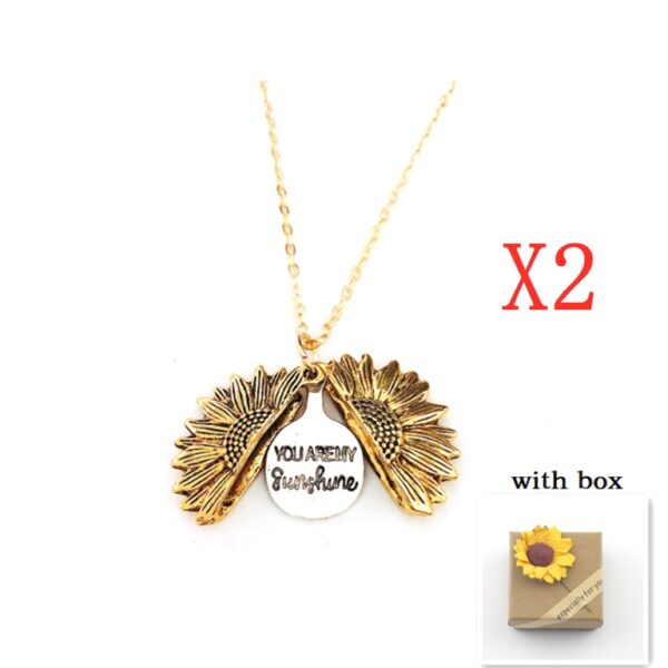 Sunflower Double Lettering Necklace - Image 2